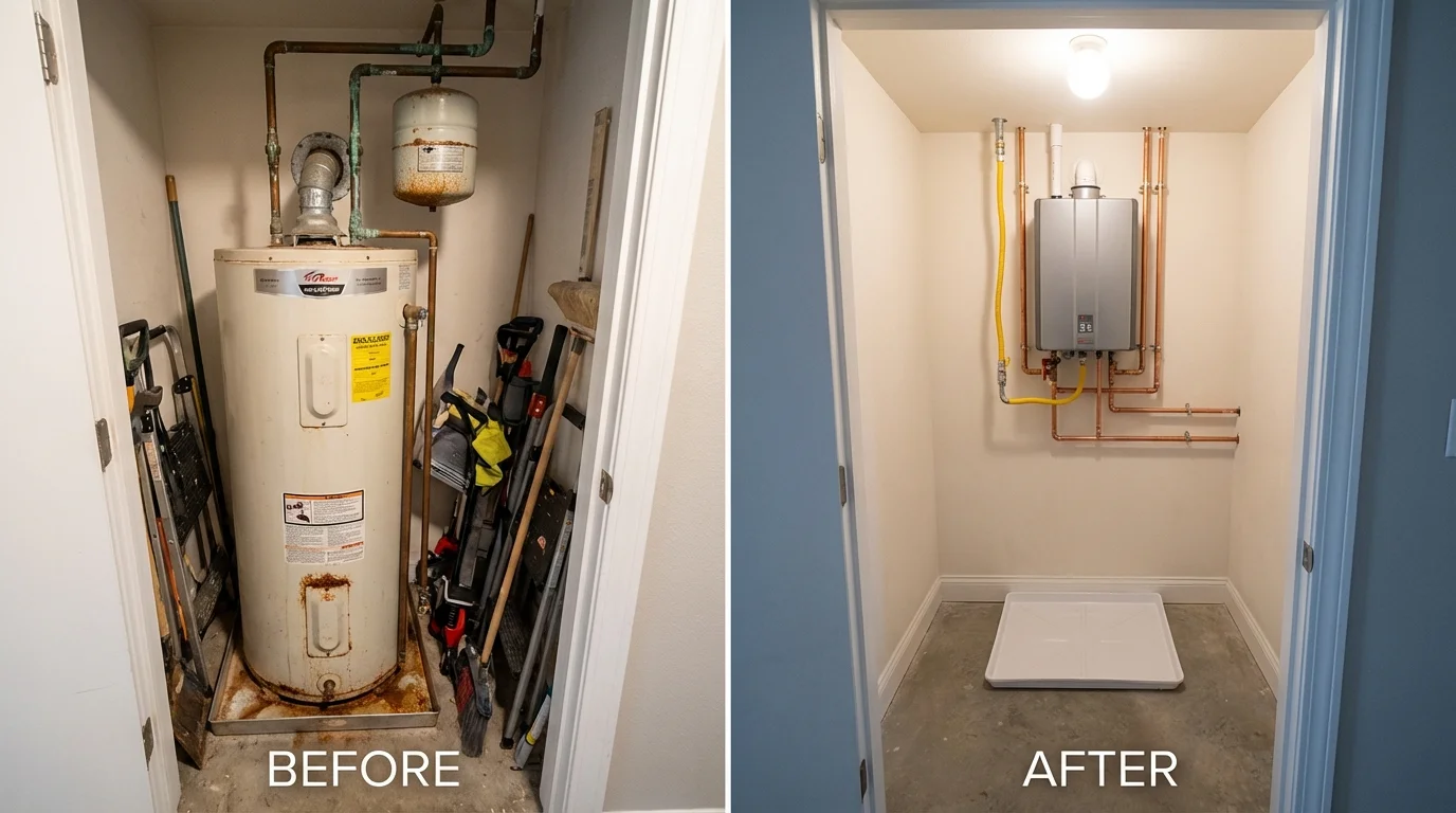Tank water heater versus wall-mounted tankless unit comparison for Dayton, NV homeowners